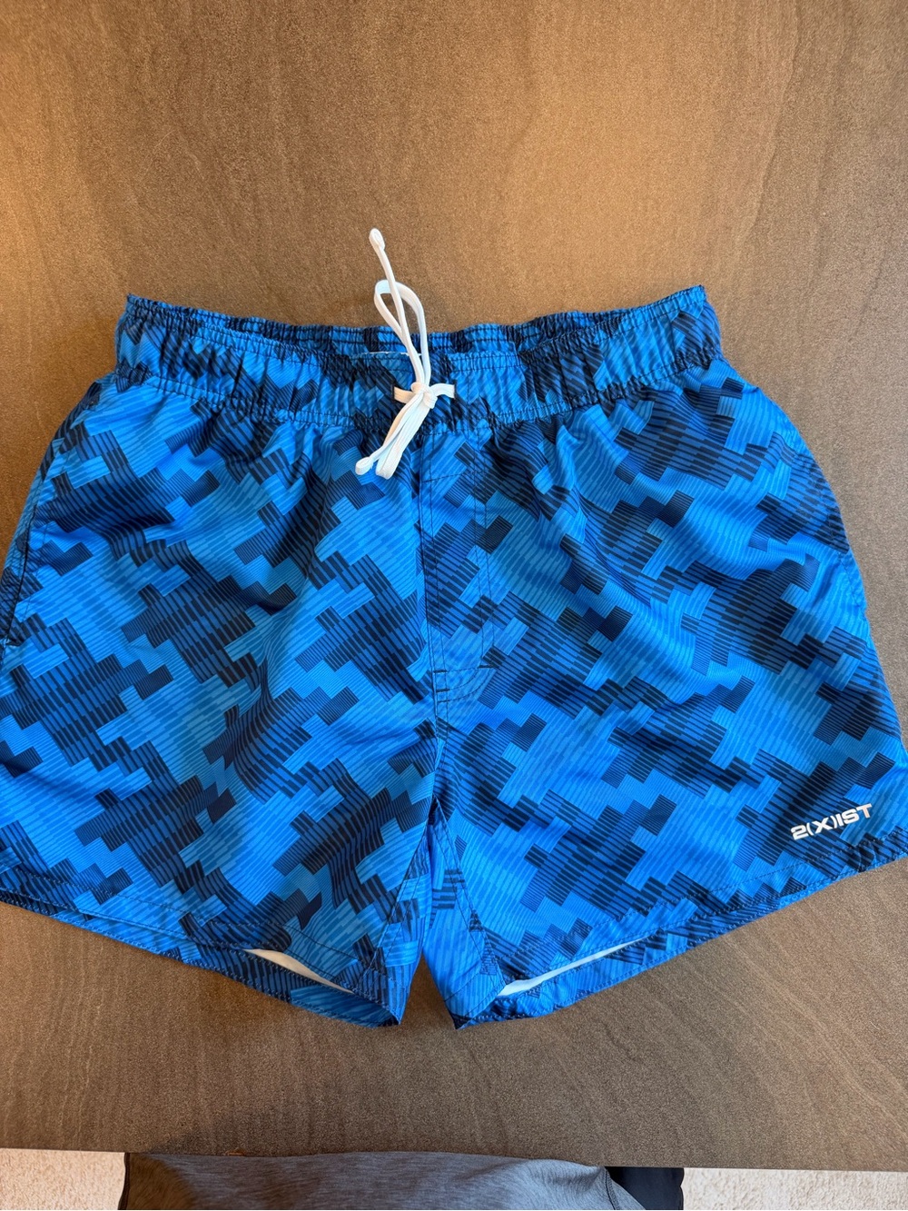 2xist Blue Pixel Camo Swim Trunks